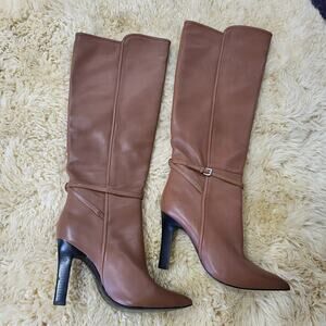 New Reiss  Caitlin Leather Knee High Boots in Tan size 39